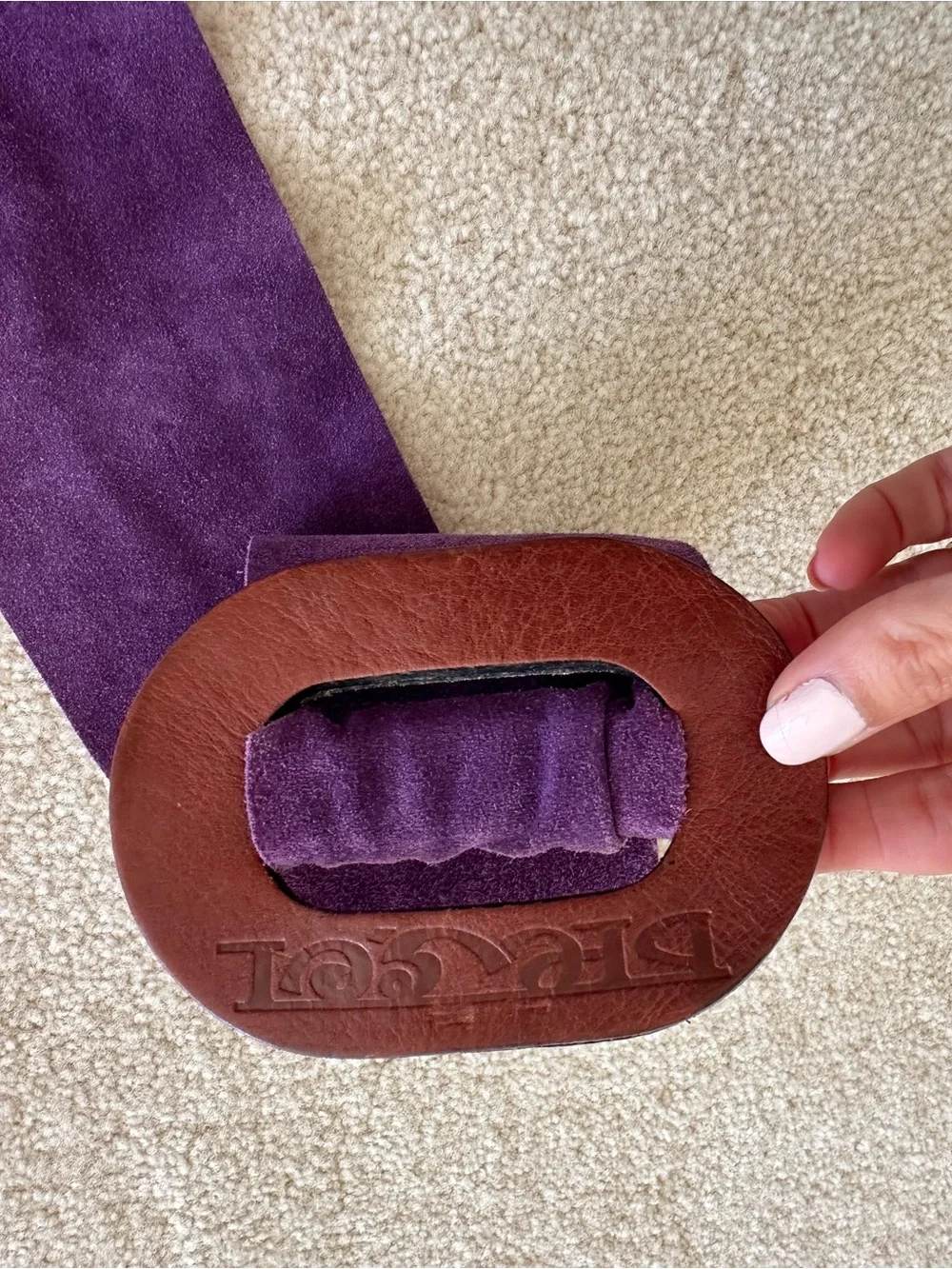 Vintage Diesel Purple Suede Wrap Belt with Brown Leather Buckle 100% leather y2k
